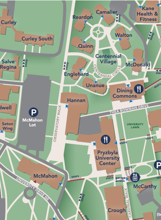 Close up view of a campus map