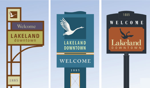 3 signs showing different design options